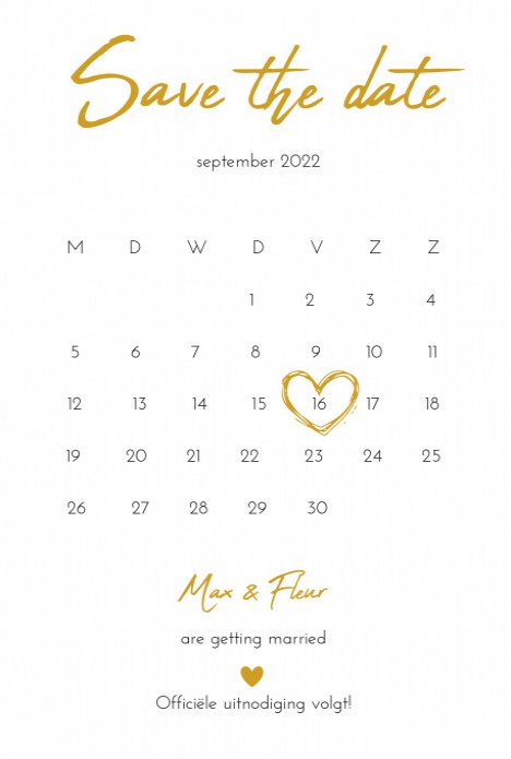 Save the date Fleur en Max | F O L I E voor
