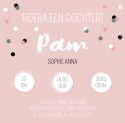 Geboortekaartje Pam achter