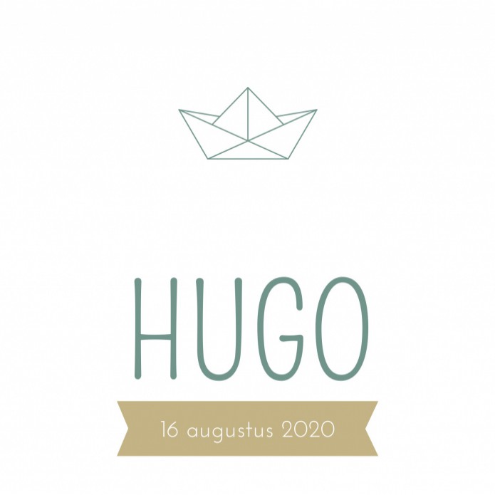 Geboortekaartje Hugo voor