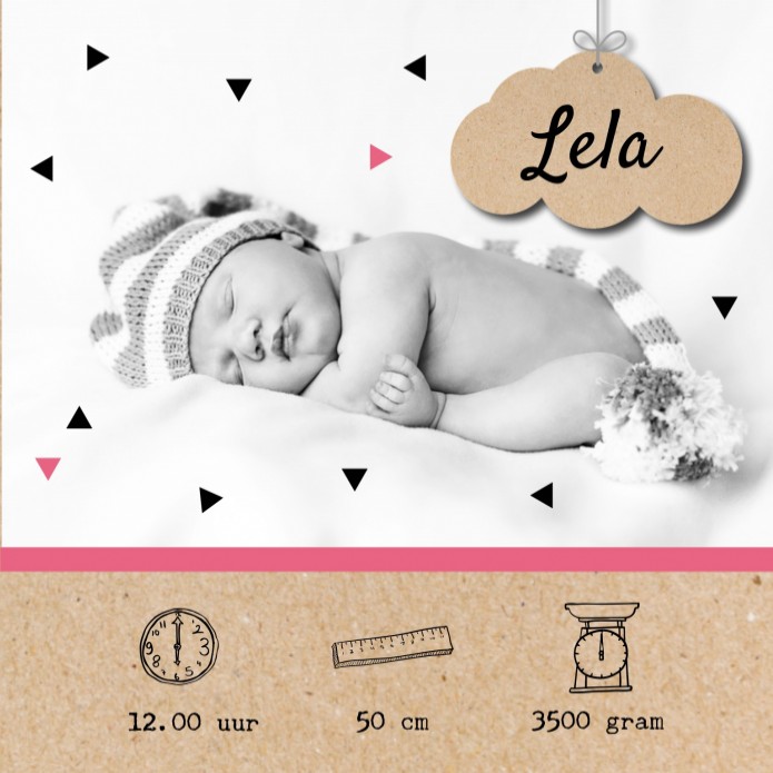 Geboortekaartje Lela voor