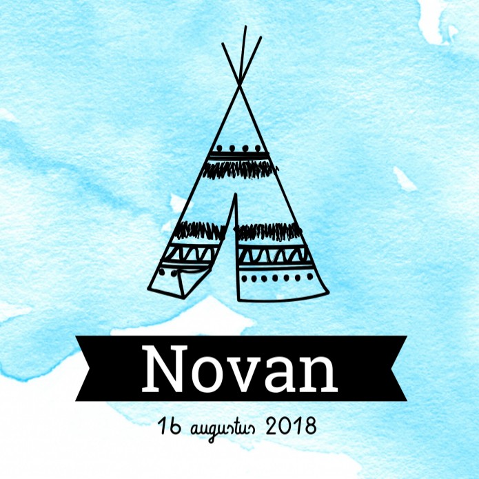 Geboortekaartje Novan voor