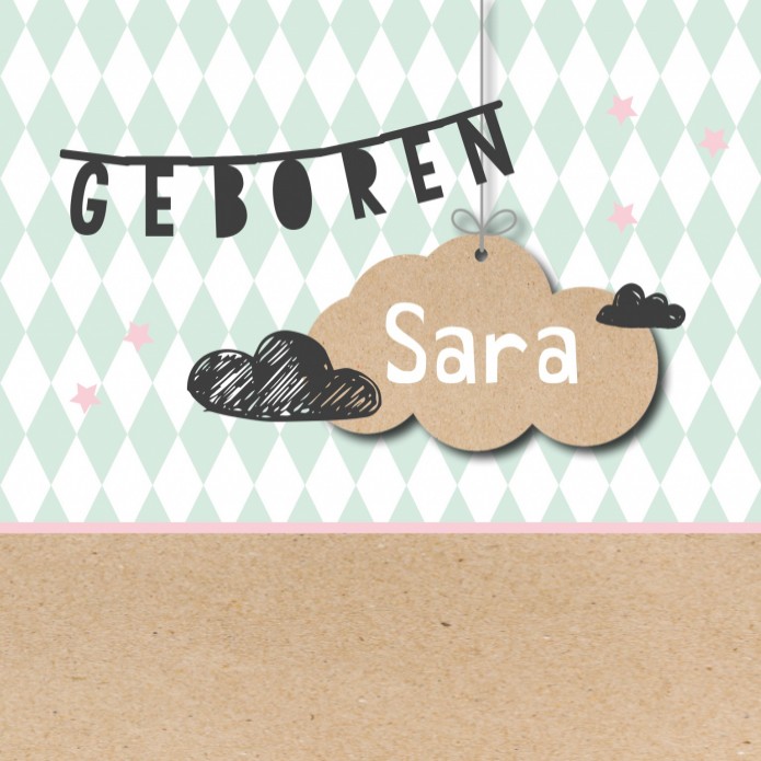 Geboortekaartje Sara voor