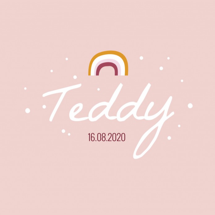 Geboortekaartje Teddy voor