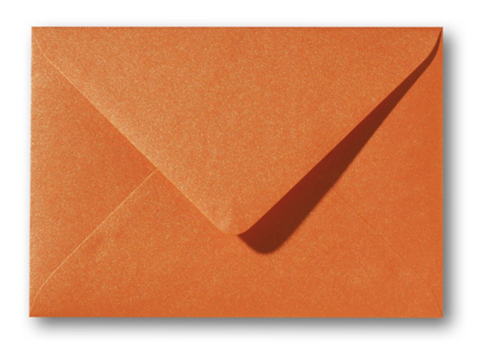 Envelop 15,6x11 Metallic Orange Glow - op bestelling voor