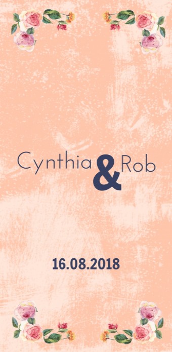 Trouwkaart Cynthia en Rob voor