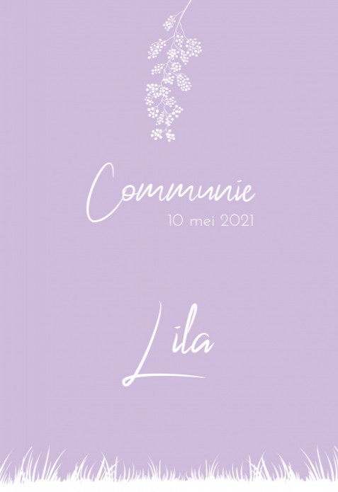 Uitnodiging Communie Lila voor