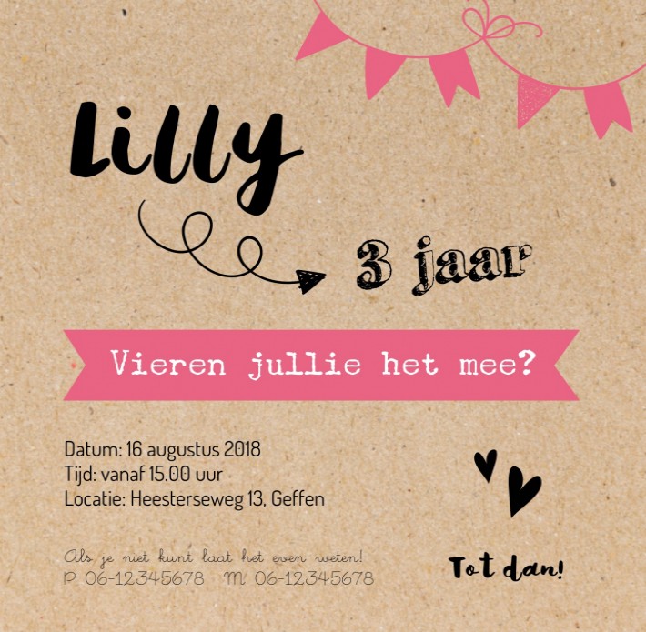 Uitnodiging Lilly achter