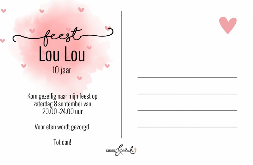Uitnodiging Lou Lou achter