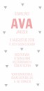 Geboortekaartje Ava achter