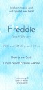 Geboortekaartje Freddie achter