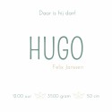 Geboortekaartje Hugo binnen