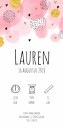 Geboortekaartje Lauren achter