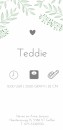 Geboortekaartje Teddie achter