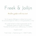 Trouwkaart Jolijn en Freek | F O L I E binnen