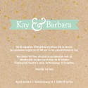 Trouwkaart Kay en Barbara binnen