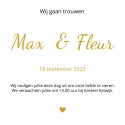 Trouwkaart Max en Fleur | F O L I E binnen